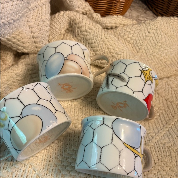 Villa Vanilla Palm Beach Other - Set of 4 Ceramic Mugs with chicken lover Design